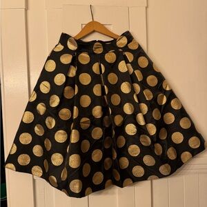 Moulinette Soeurs Black and Gold Midi Skirt